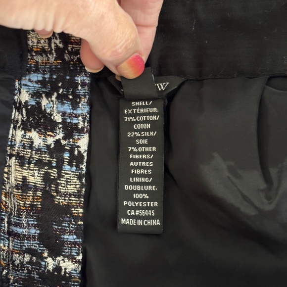 J Crew Gilded Tweed Mini Skirt - Blue/Black/White Size 4 - Picture 9 of 10